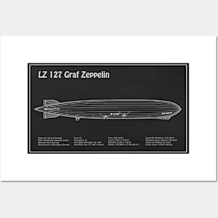 LZ 127 Graf Zeppelin Airship Blueprint Plans - PD Posters and Art